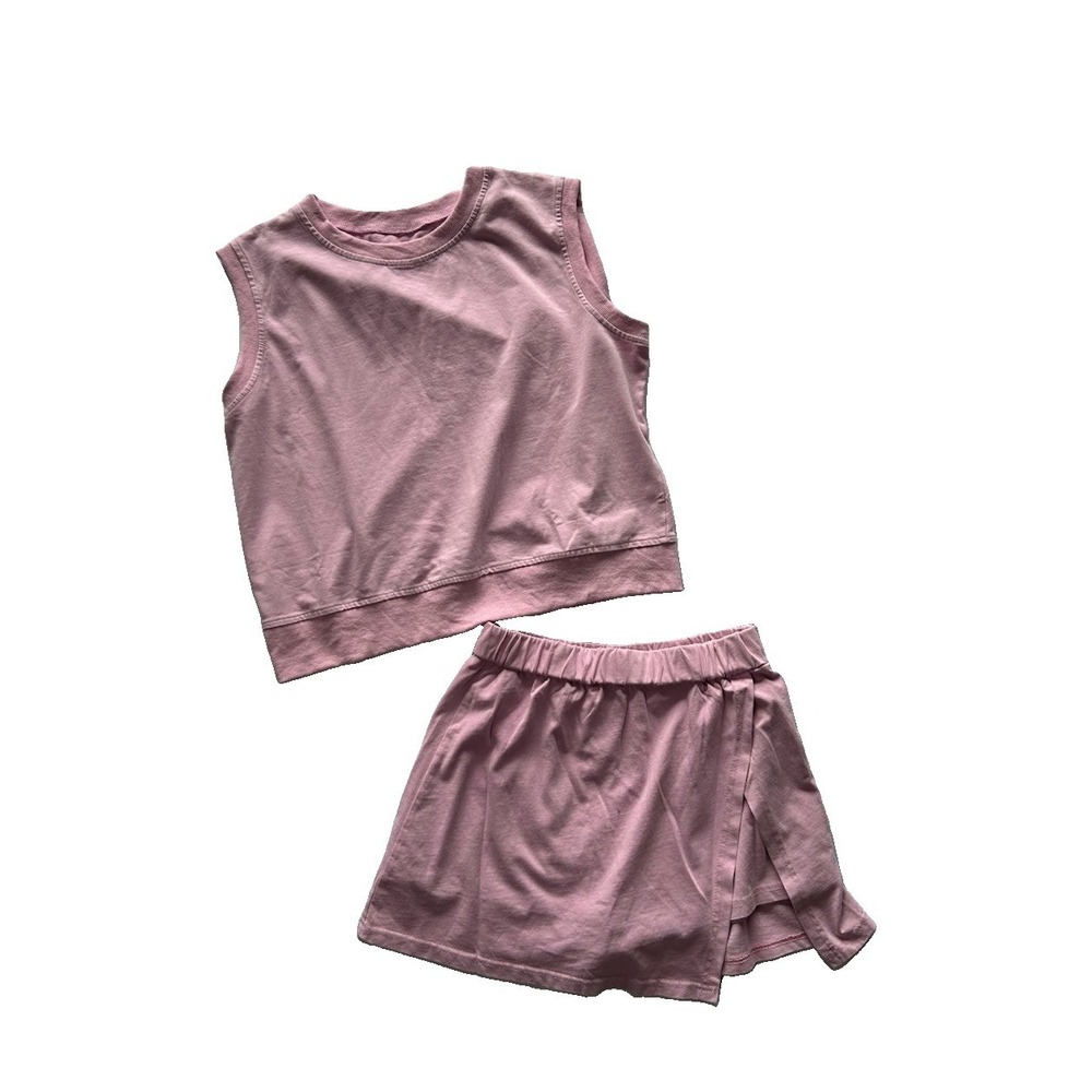 Lilac 100% Cotton Tank Top & Skort Set Active Pickleball Lounge Preppy Small